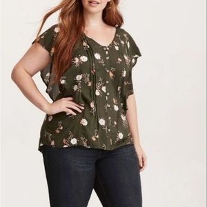🌱3/$15 Torrid Olive Green Button Down Top